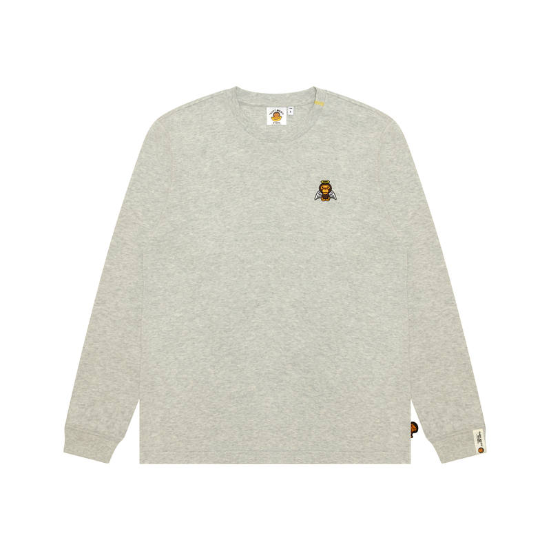 Aape T Shirts Women's Gray White WH2 Crew Neck Moderate Straight Fit