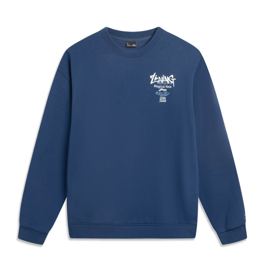 Li-Ning Li Ning Sports Fashion Collection Sports Fleece Lined Thermal Versatile Antibacterial Anti Static Crew Neck Sweatshirt