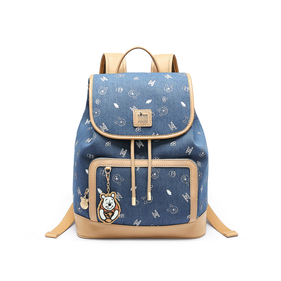 Disney Winnie The Pooh Series Fabric Backpack Regular Women's Denim Blue