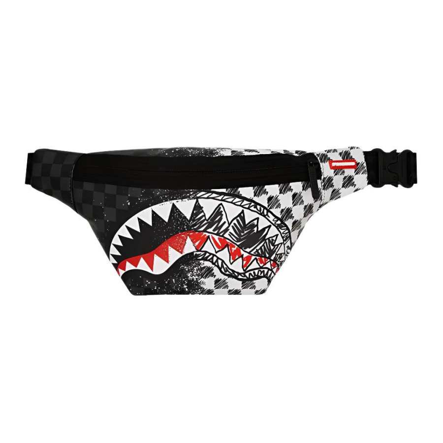 SPRAYGROUND PVC Fanny Pack Regular Unisex Black & White