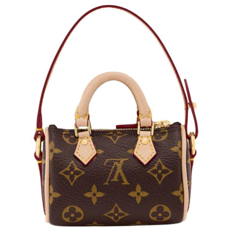 LOUIS VUITTON Speedy Coated Canvas With Leather Pillow Bag Portable Coin Purse Extra Mini Women's Brown
