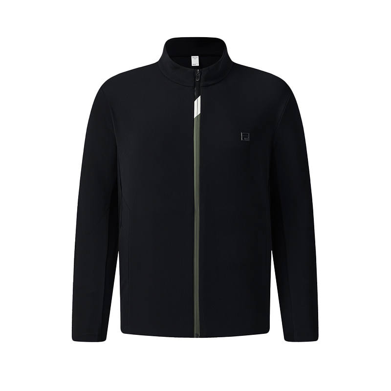 FILA Golf Jackets Men's Pitch Black BK Stand Collar Fleece Lined Other