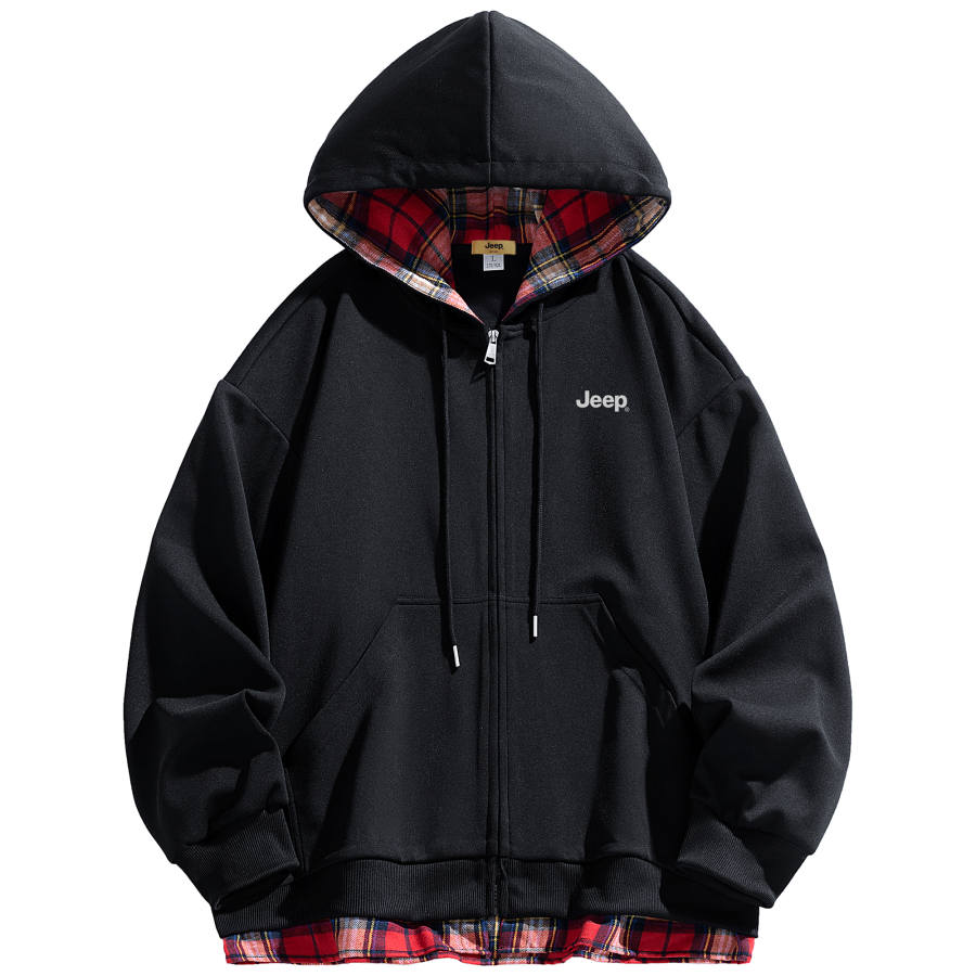 Jeep Sweatshirts Unisex Hooded Moderate Mock Two Piece
