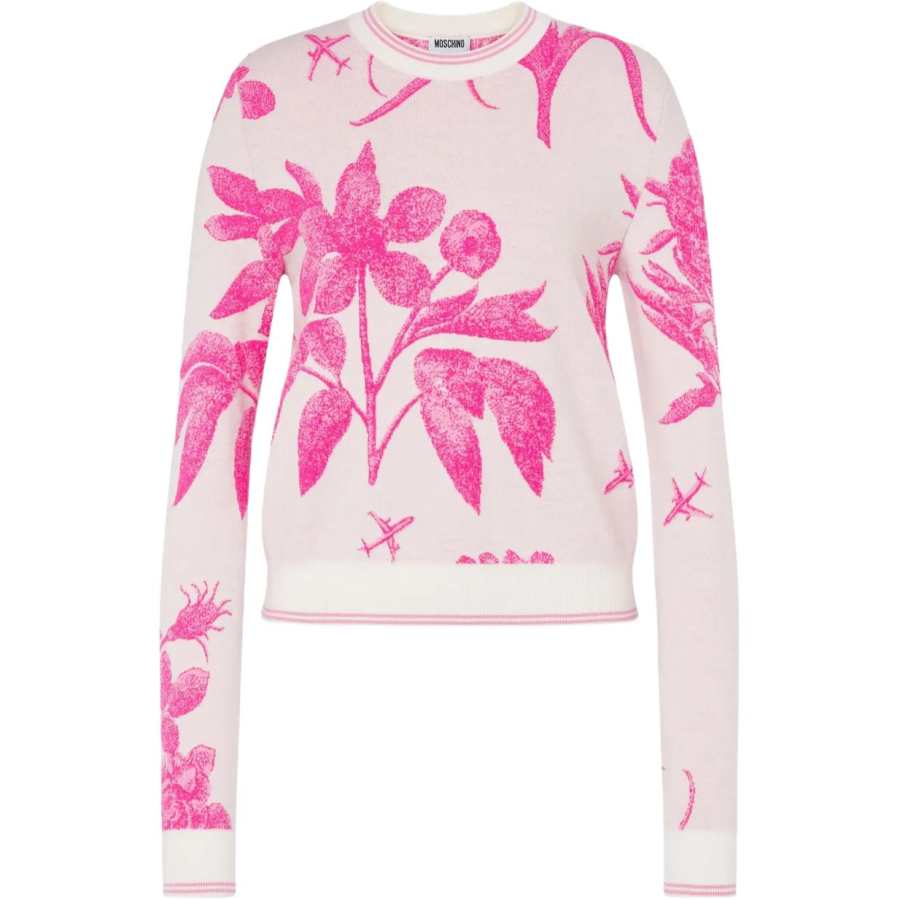 Moschino floral-print wool sweater