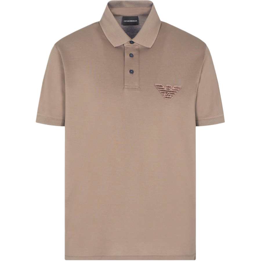 Emporio Armani Piqué jersey polo shirt with eagle patch