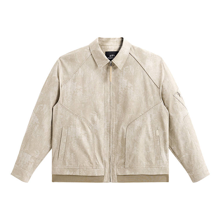 PEACEBIRD MEN Trendy Tie Dye Loose Fit Lapel Jackets Men's