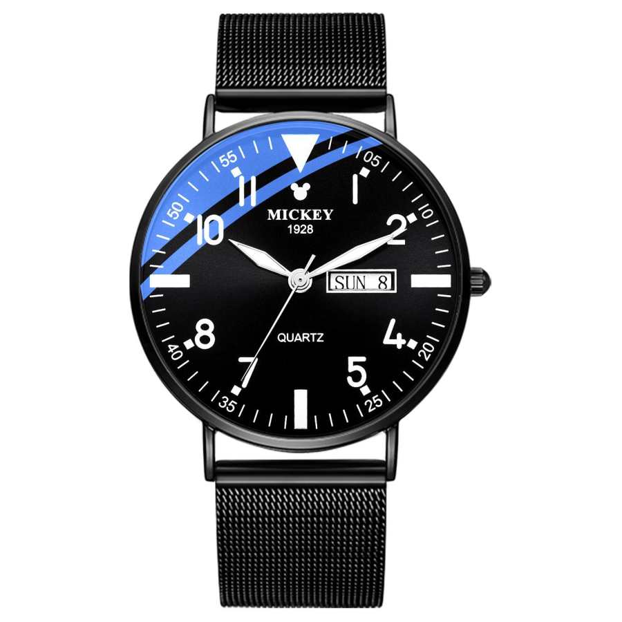 Disney Mickey Mouse Quartz Movement Watch Men's Watches Black Dial