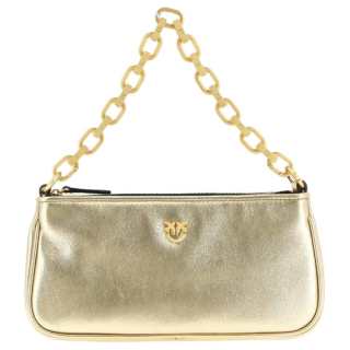 PINKO Calfskin One Shoulder Handbag Small Women's Gold