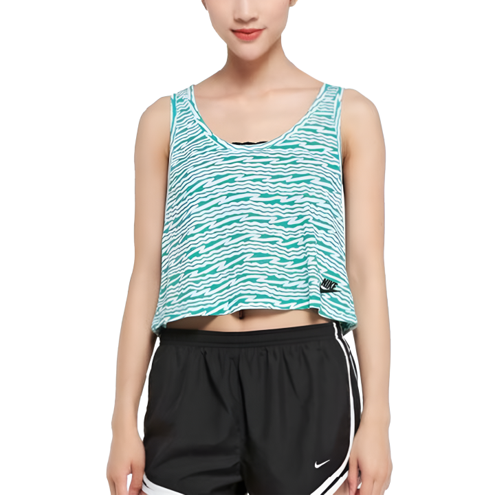 Nike Nike Tank Tops Women's White Blue Crew Neck Moderate Other