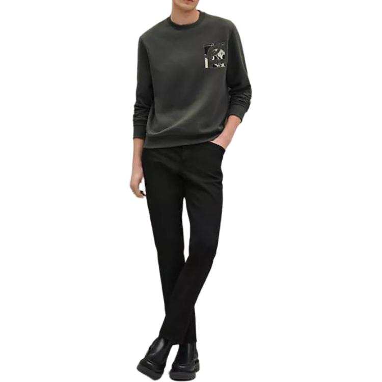 HERMES Sweatshirts Men's Green Crew Neck Moderate Other
