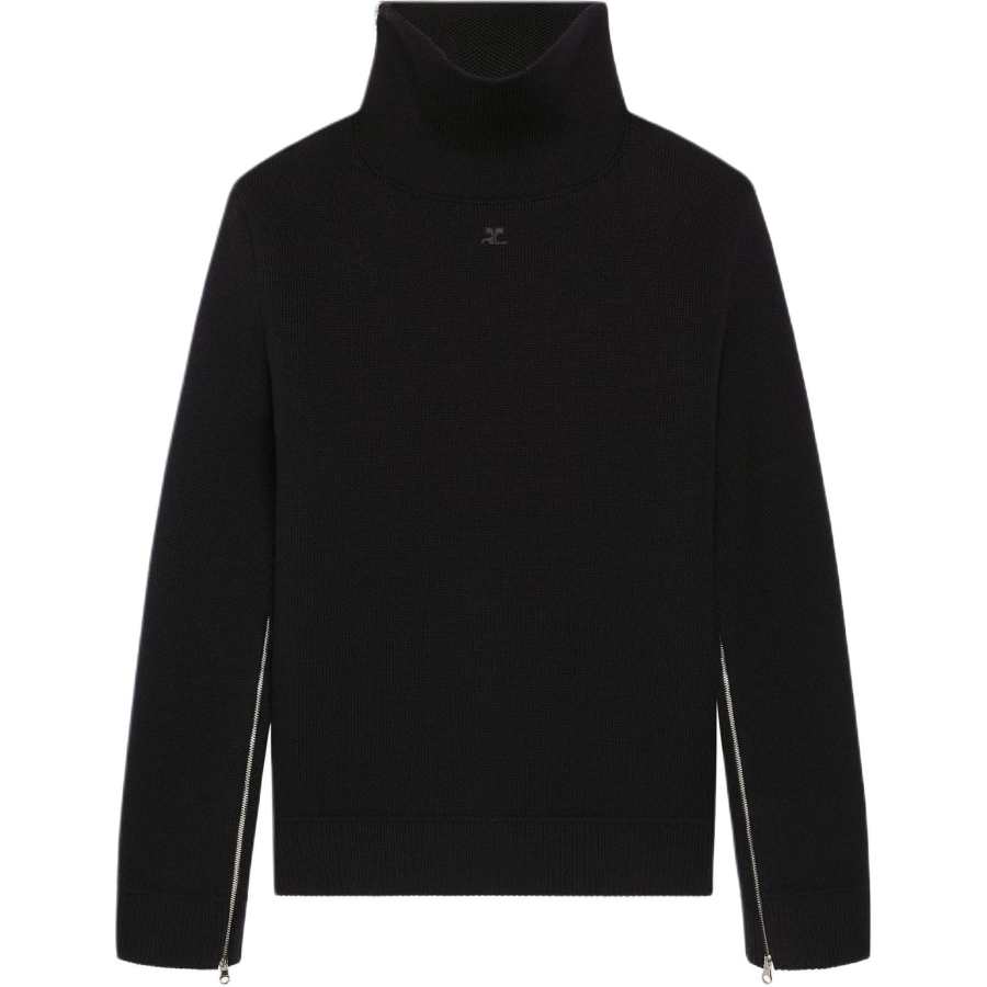 COURREGES Courreges zip-detail turtleneck sweater