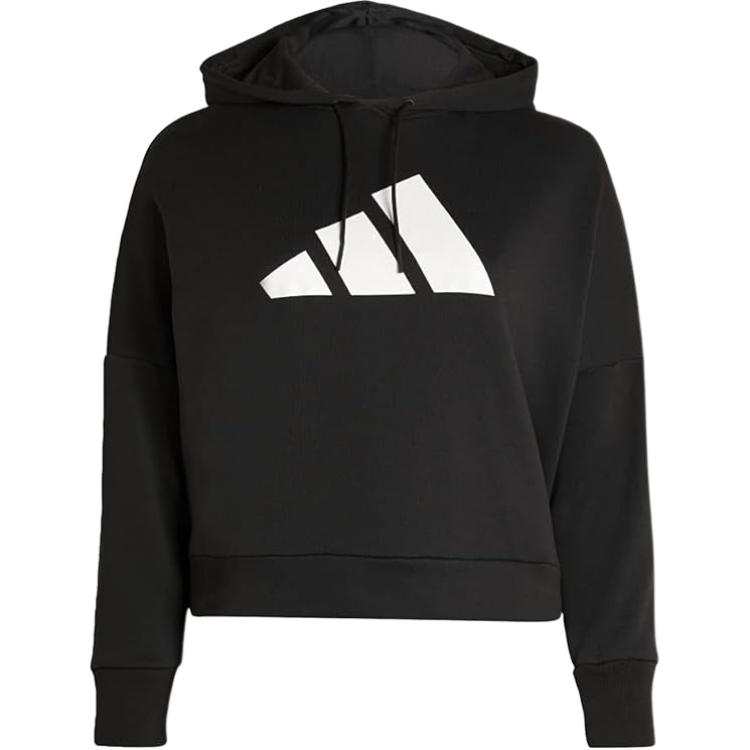 Adidas Adidas Clothing Sweatshirts Women's Black Hooded Moderate
