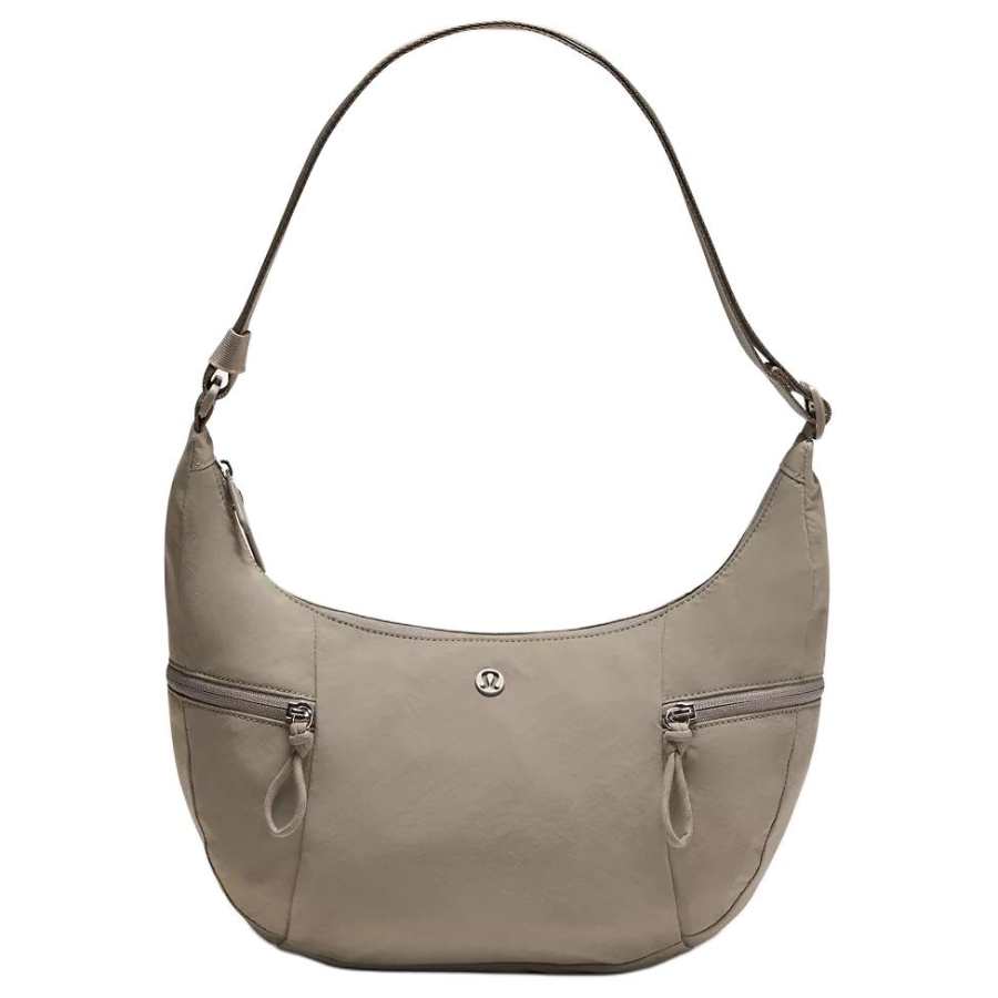 Lululemon Slouchy Recycled Nylon Shoulder Bag Unisex Warm Umber Gray