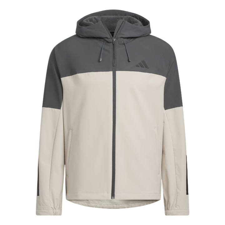Adidas Adidas Softshell Sports Fleece Lined Hooded Comfortable Jacket Unisex Beige