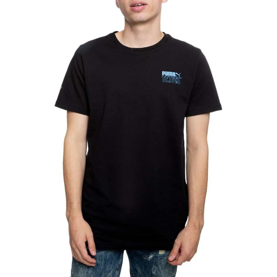 PUMA T Shirts Men's Black Crew Neck Moderate