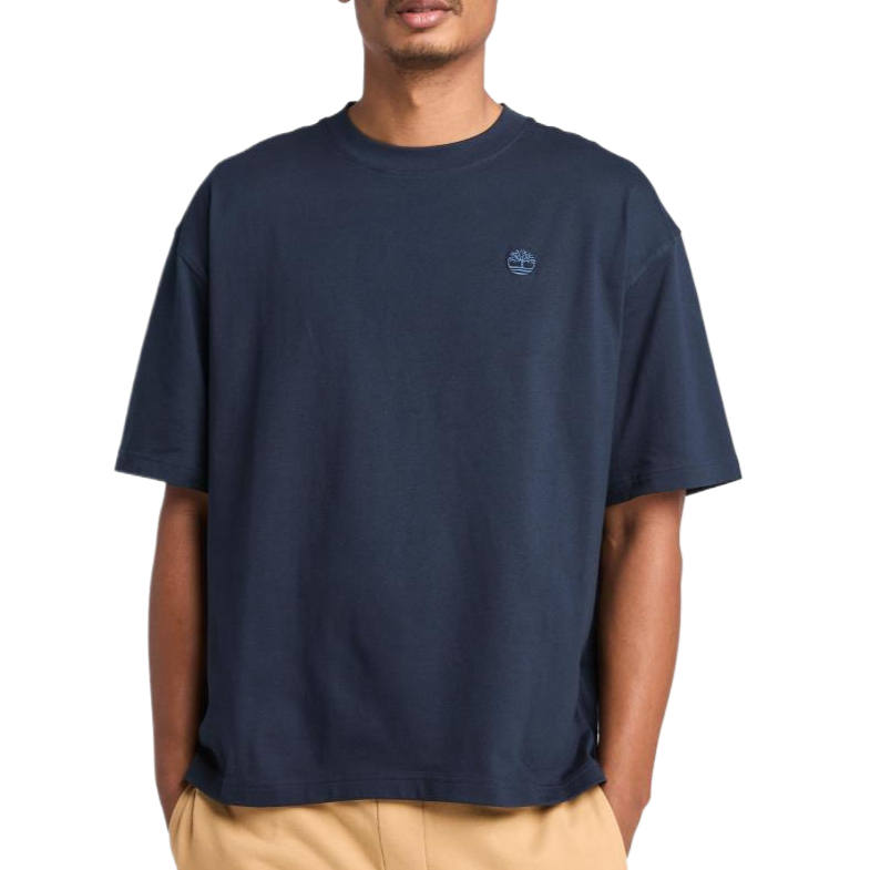 Timberland T Shirts Men's Marine Blue Crew Neck Moderate