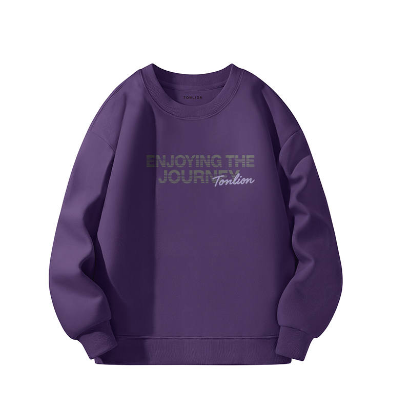 Tonlion Sweatshirts Unisex Crew Neck Moderate Regular