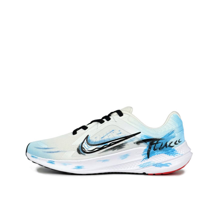 Nike Nike Quest 5 Mesh Breathable Cushioning Low top PHYLON Casual Training Running Shoes Men's White Blue