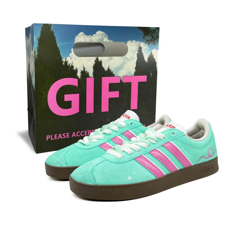 Adidas Adidas VL COURT 2.0 Lightweight German Army Trainers Unisex Pink Green