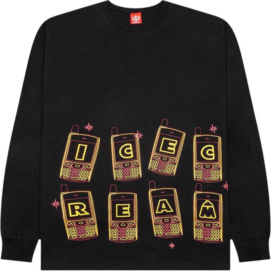 Ice Cream T Shirts Men's Black Crew Neck