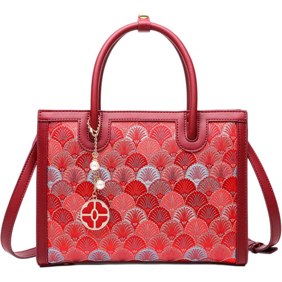 PAYOT Synthetic Leather Tote Shoulder Bag, Crossbody Bag, Handbag Regular Women's Purple Fan Red