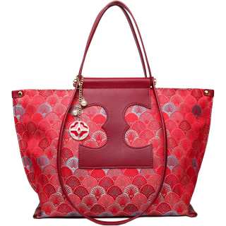 PAYOT Synthetic Leather Tote Bag, Shopping Bag, Handbag Women's Purple Fan Red