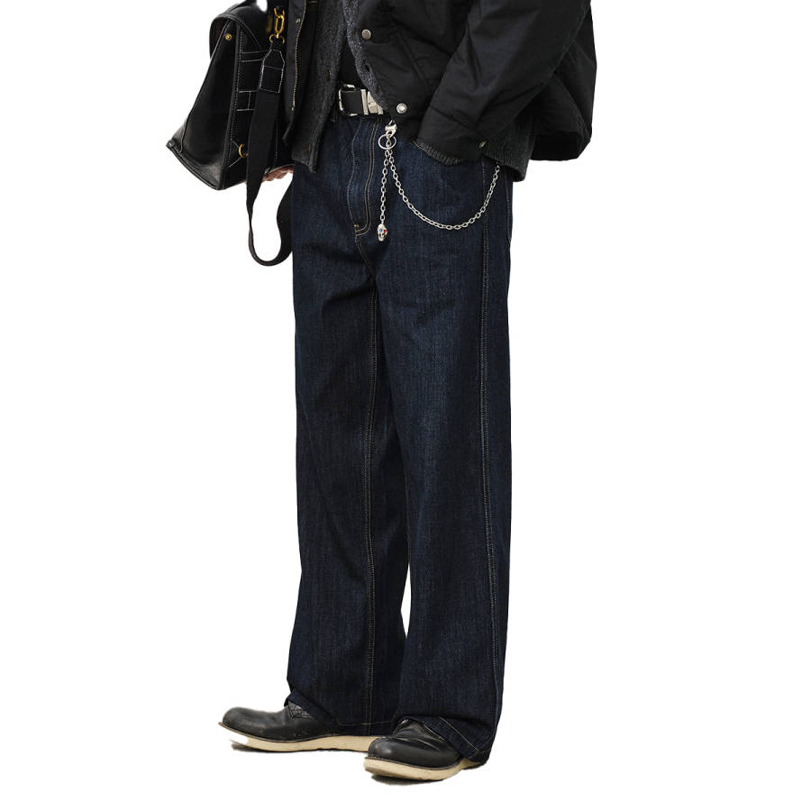 714STREET Jeans Unisex Indigo Moderate Straight Fit Pants