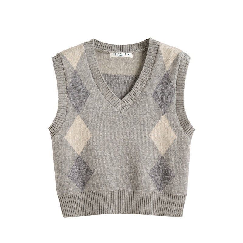 Tonlion Knitwear Women's Gray Tone V Neck Moderate Other