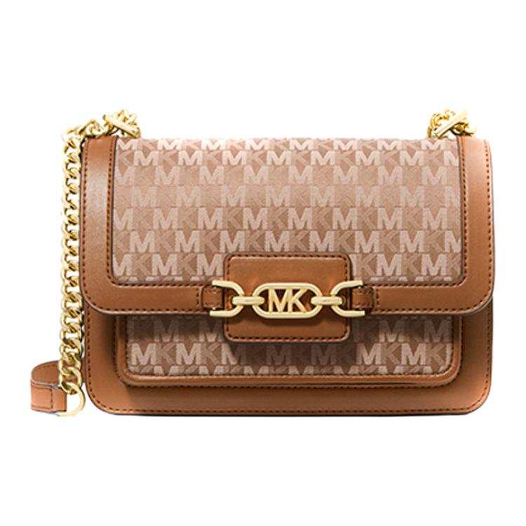 MICHAEL KORS Heather Fabric Shoulder Bag, Crossbody Bag, Flap Bag Women's Brown