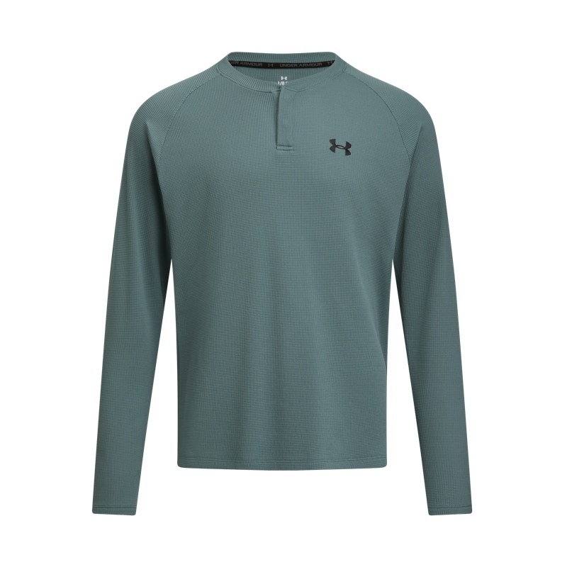 Under Armour T Shirts Men's Jasper Blue 587 Henry Collar Moderate