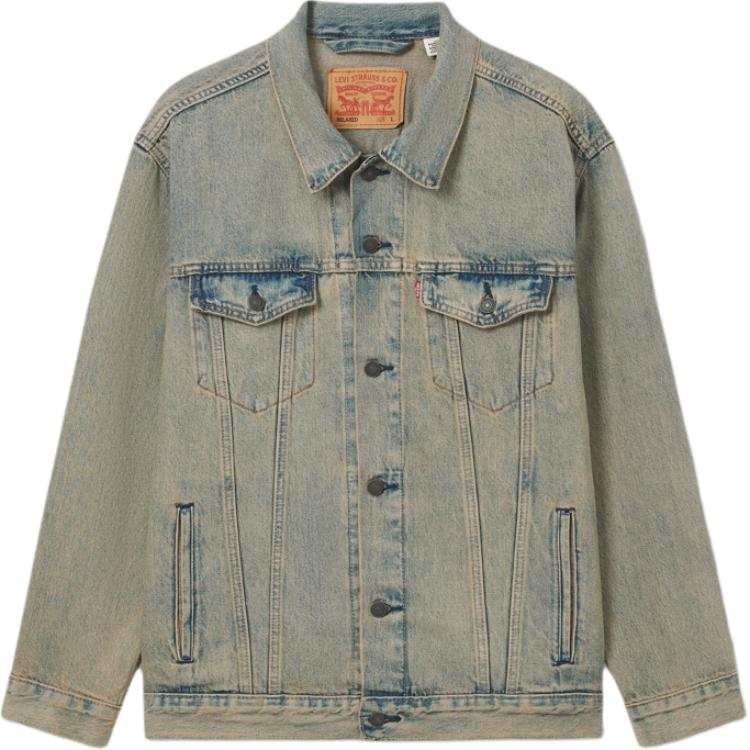 Levis Levis Denim Jackets Men's Smoke Blue Lapel Moderate Straight Fit