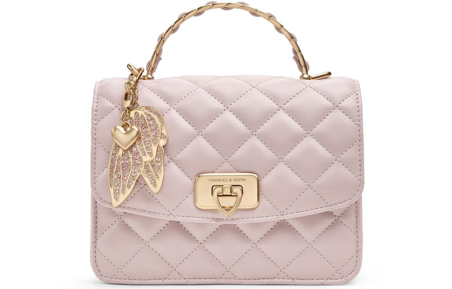 CHARLES&KEITH Pu Handbag Small Women's Cotton Candy Pink