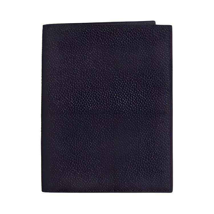 THOM BROWNE THOM BROWNE· Pebble Leather Passport Holder Men's Black