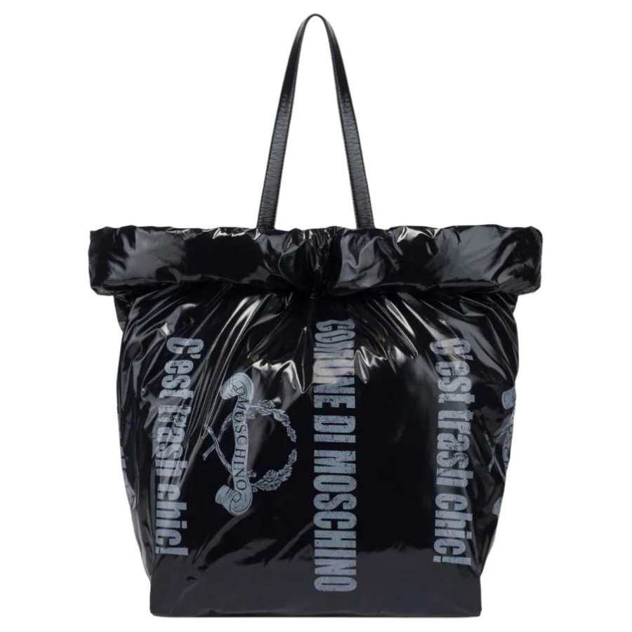 MOSCHINO Nylon Tote Bag, Shopping Bag, Handbag Women's Black