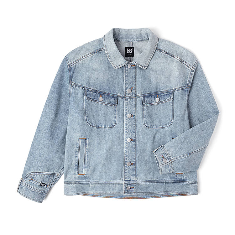 Lee Lee Denim Jackets Unisex Lapel Moderate Straight Fit