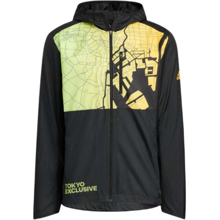 Adidas Adidas Clothing Jackets Men's Black Yellow Hooded Moderate Other