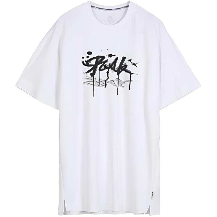 PEAK Crew Neck Fitted Straight Fit Short Sleeved T Shirt Men's White