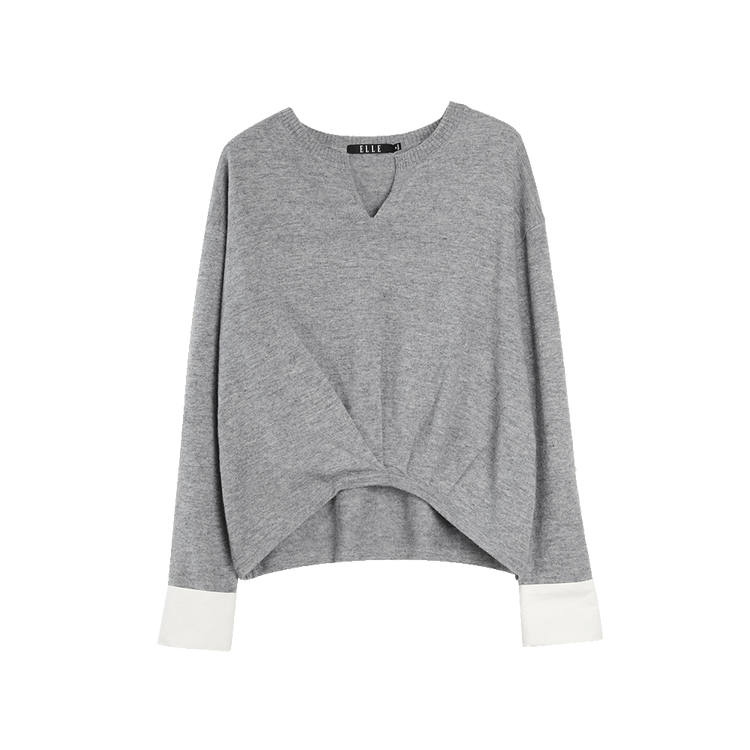 ELLE Sweaters Women's Medium Gray Crew Neck Moderate Other
