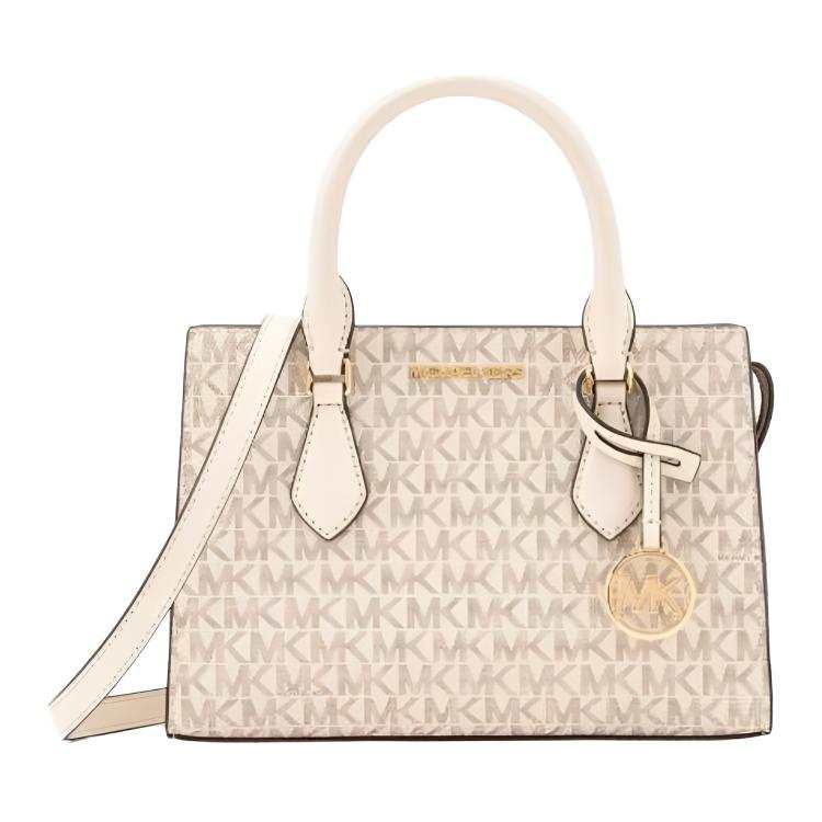 MICHAEL KORS Sheila Coated Canvas Tote Bag, Shopping Bag, Shoulder Bag, Handbag Small Women's Beige