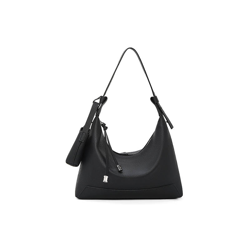 LAORENTOU Cow Leather Crossbody Bag, Shoulder Bag Regular Women's Black/Caramel