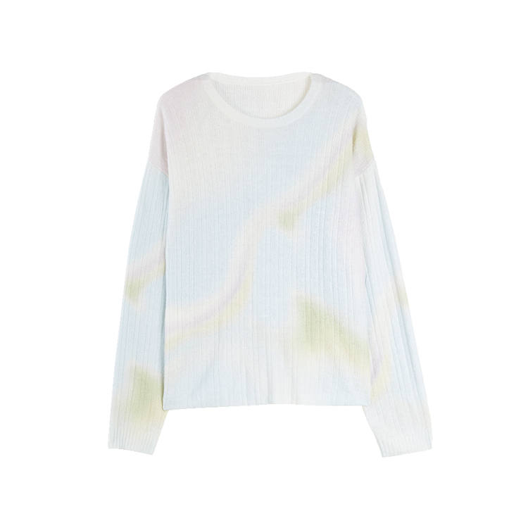 ELLE Knitwear Women's Light Green Crew Neck Moderate