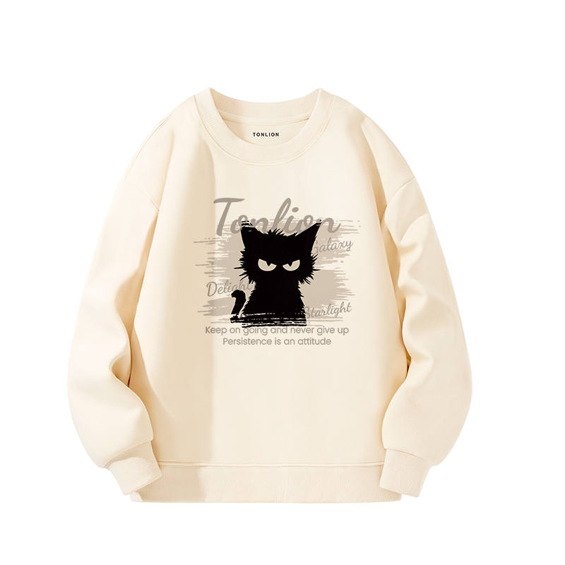 Tonlion Sweatshirts Unisex Crew Neck Moderate Regular
