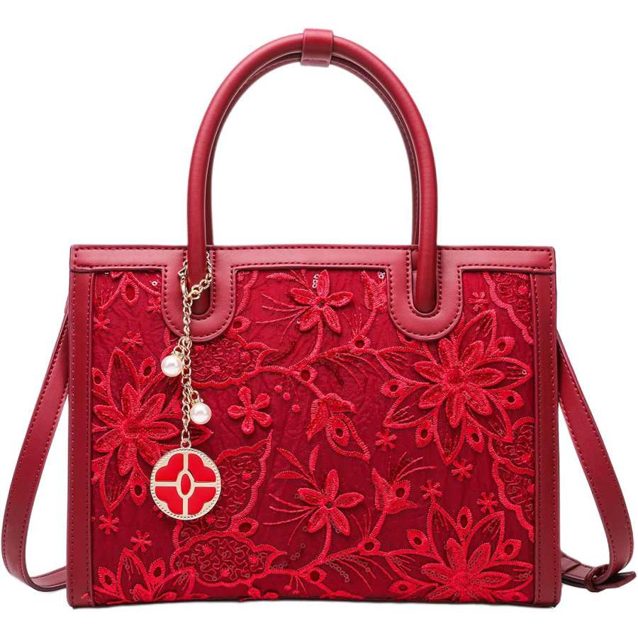 PAYOT Synthetic Leather Tote Shoulder Bag, Crossbody Bag, Handbag Regular Women's Carmine
