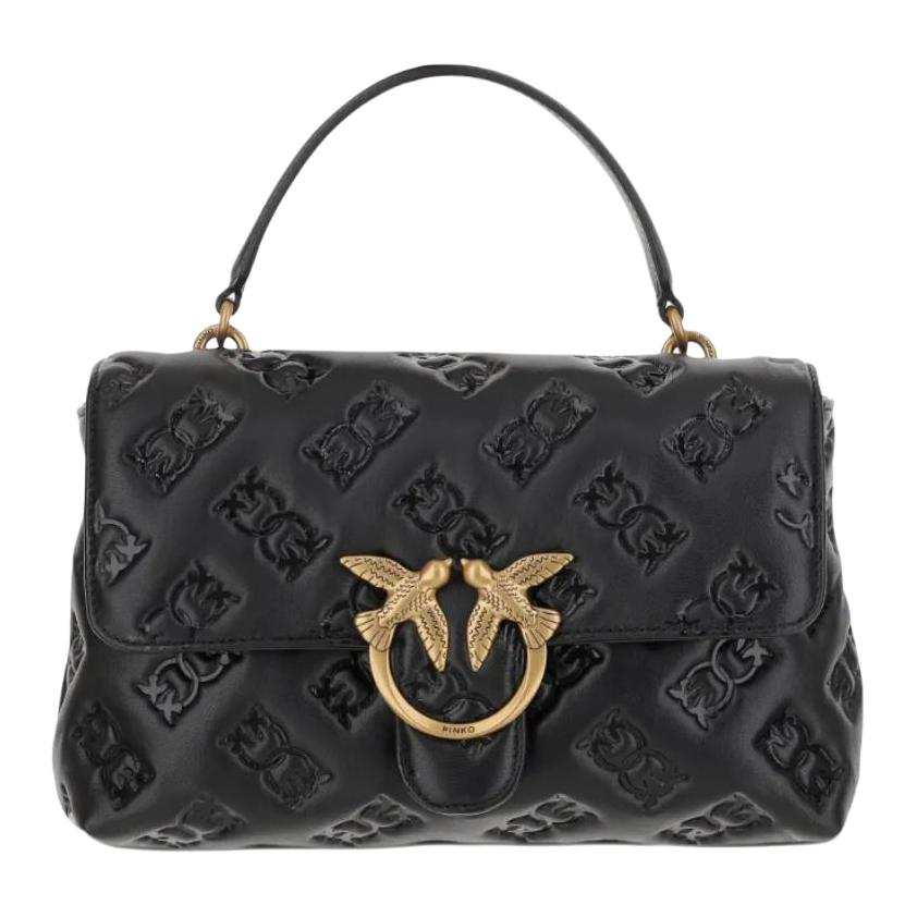 PINKO Love Bag Puff Sheepskin Handbag Medium Women's Black