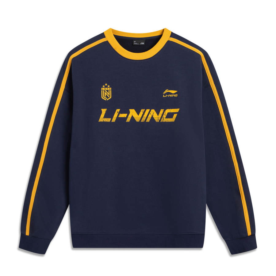 Li-Ning Li Ning Sports Life Collection Fleece Lined Thickened Thermal Letter Logo Drop Shoulder Loose Crew Neck Sweatshirt