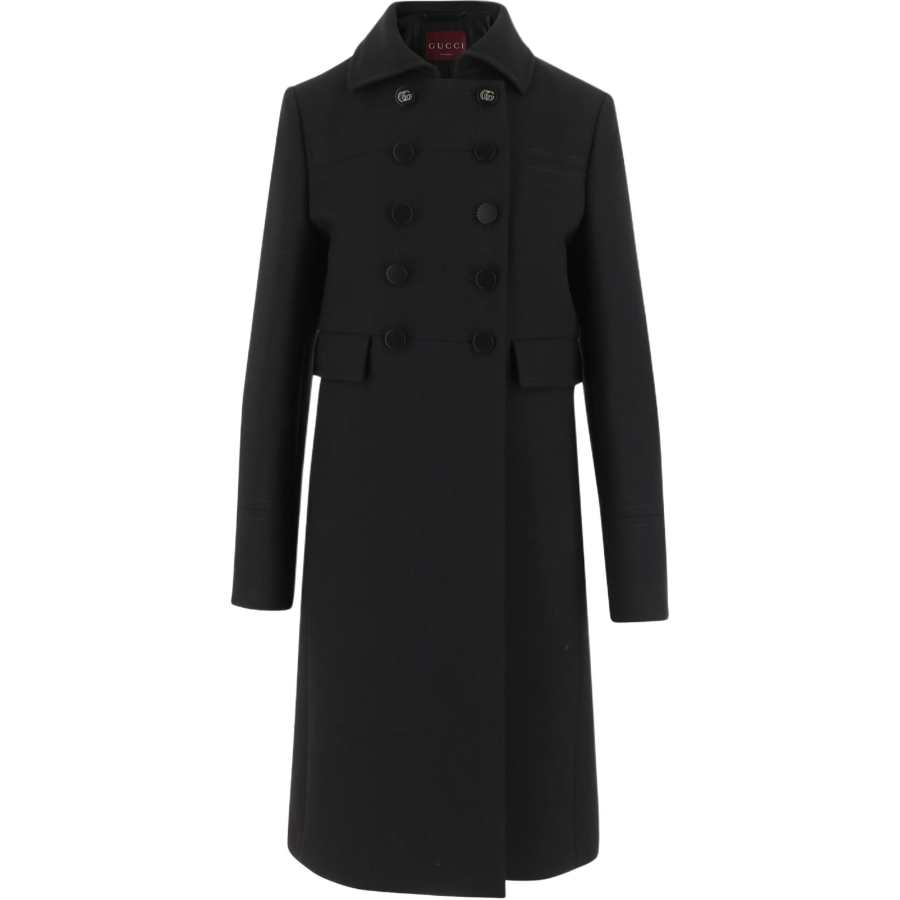 GUCCI Coats Women's Black Lapel Moderate Other