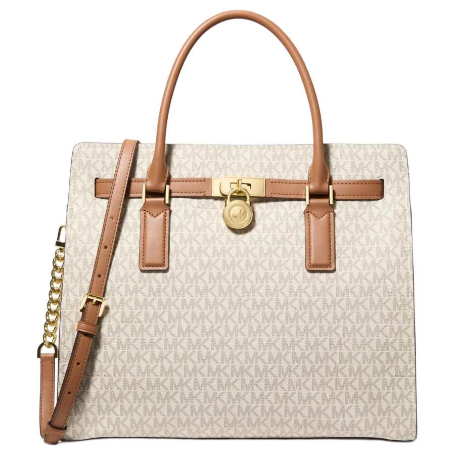 MICHAEL KORS Hamilton Artificial Leather Crossbody Handbag Large Women's Vanilla White