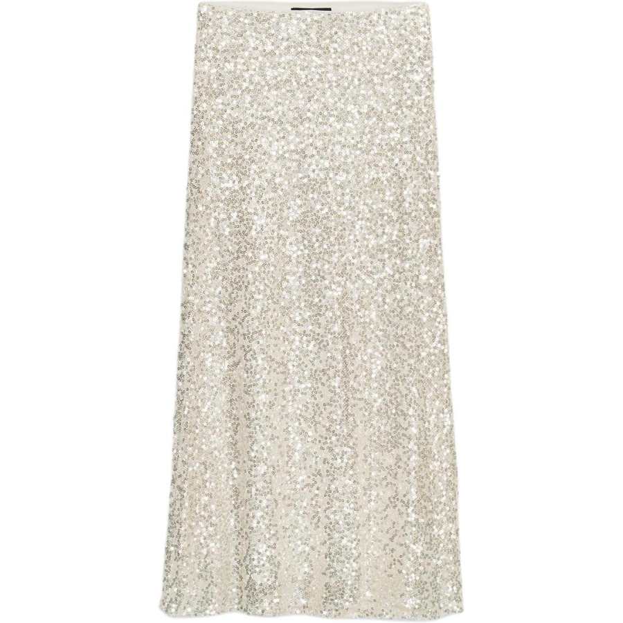 ZARA Casual Long Skirts Women's Silver Moderate Long Skirt