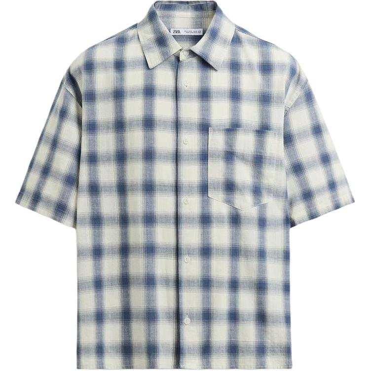 ZARA ZARA Shirts Men's Blue/White Lapel Moderate