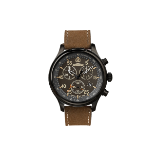 TIMEX Expedition Collection Wrist Watches Quartz Movement Leather Strap 43mm Black Dial Men's Watches